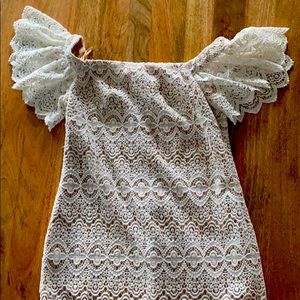 Eliza J white lace dress